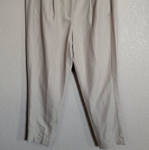 Express Women's Size 14R High Rise Ankle Beige Slim Straight Leg Dress Pants - Picture 3 of 13